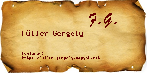 Füller Gergely névjegykártya